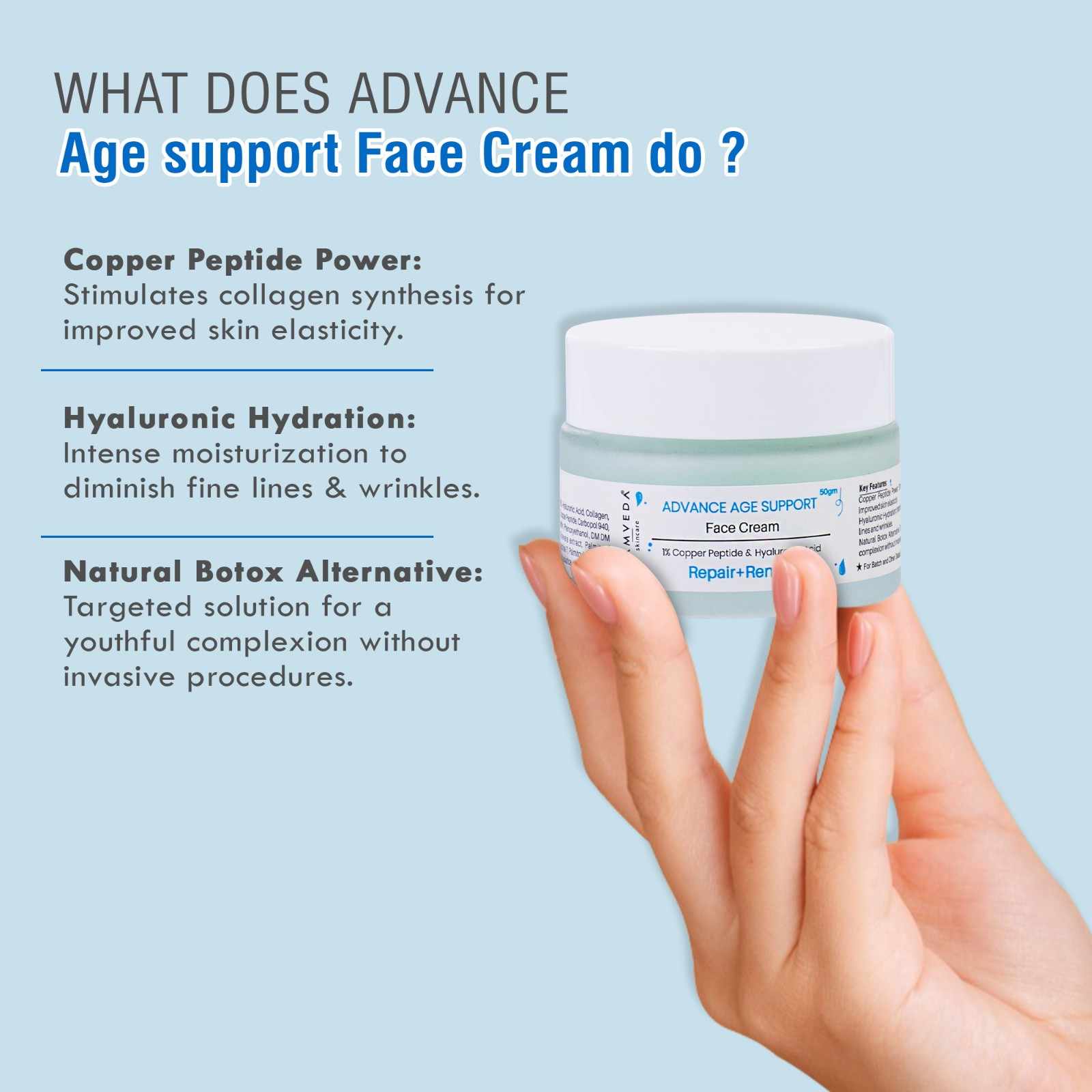 1% Copper Peptide & Hyaluronic Acid Face Cream