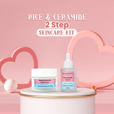 Glamveda Korean Glass Skin Rice & Ceramide Face Serum & Moisturizer Combo For Dry & Sensitive Skin Types