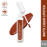 Glamveda Matte Liquid Lipstick, 12Hr Stay, Lightweight & Transferproof, (Rusty Lips - 010) 4ml