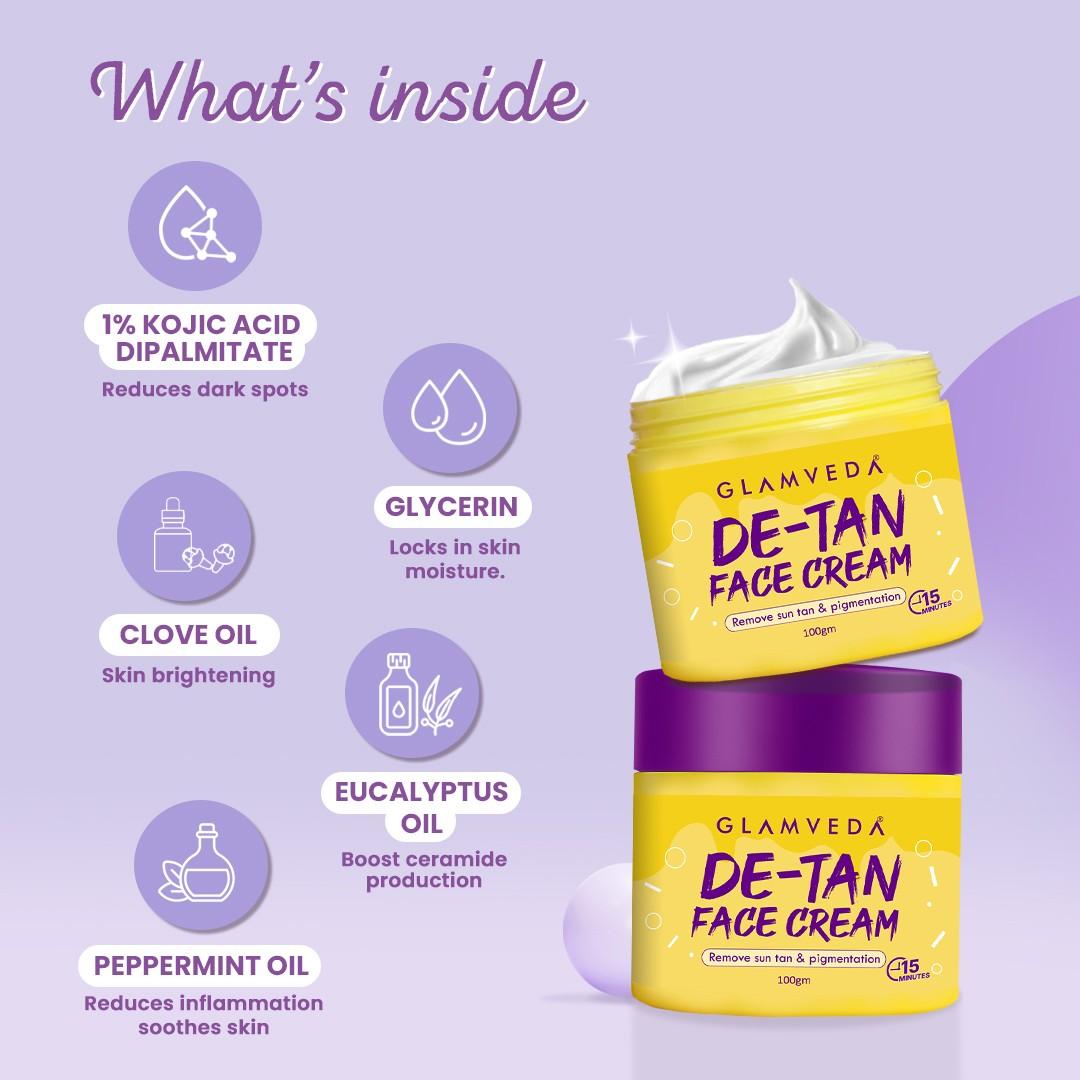 Glamveda De-Tan Face Cream