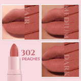 Glamveda Ultra Pigmented Creamy Matte Lipstick with Ceramides, Waterproof - Peaches - 302