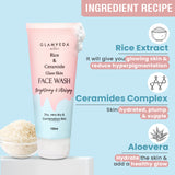 Glamveda Rice & ceramide Glass Skin Face Wash