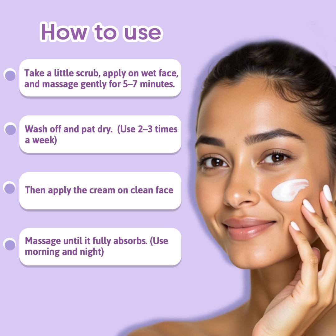 Glamveda De-Tan Combo Face Scrub & Face Cream Mask 200GM