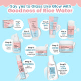 Glamveda Korean Glass Skin Rice & Ceramide 4 Step Gift Box | Face wash, Serum, Under-eye cream, Moisturizer