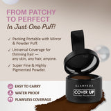 Glamveda Hair Cover-Up Powder Brown | Instant Root Touch-Up for Men & Women | Waterproof, Smudge-Proof & Long-Lasting | Easy to Apply & Travel-Friendly | 4g