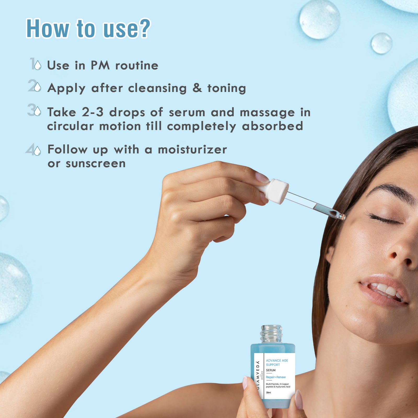 Glamveda 1% Copper Peptide with Multi Peptide & Hyaluronic