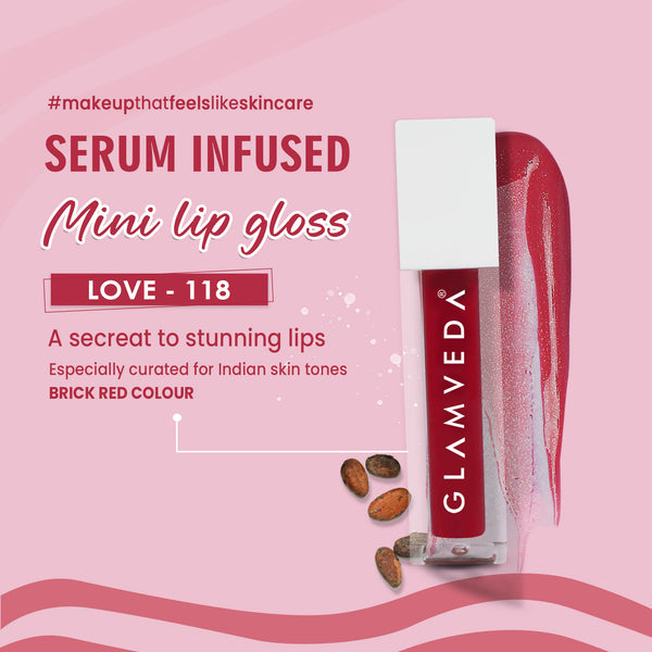 Glamveda X Rashami Desai Mini Infused Serum Lip Gloss | Love - 118
