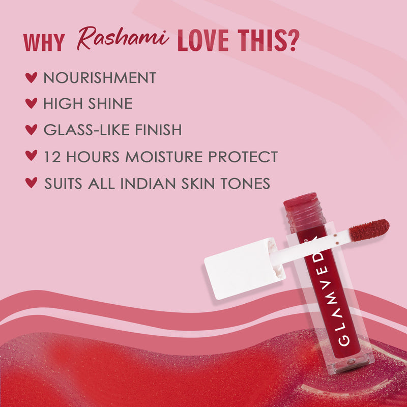 Glamveda X Rashami Desai Mini Infused Serum Lip Gloss | Love - 118