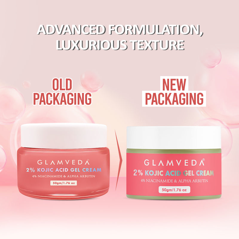 Glamveda 2% Kojic Acid Gel Cream with Niacinamide & Alpha Arbutin | For Hyperpigmentation