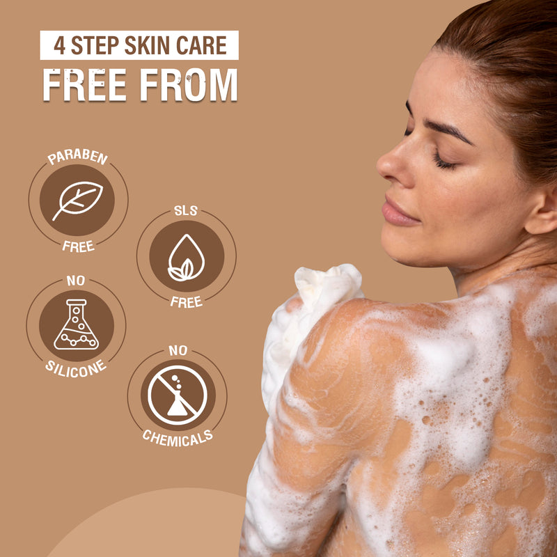 Glamveda Glutathione Bath & Body Skincare Routine Combo |  Set of 4 Kit | For Skin Brightening and Lightening | ( Face Wash + Face Cream + Body Lotion + Soap )