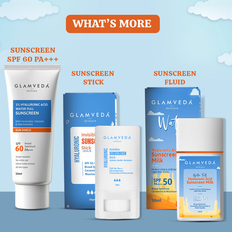 Glamveda Sunscreen SPF 50 PA+++ Body Lotion with Hyaluronic Acid & Niacinamide, Protects & Nourishes