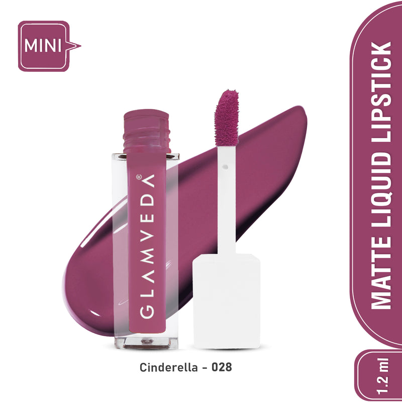 Glamveda X Rashami Desai Matte Mini Liquid Lipstick, Mauve shade (Cinderella - 028) 1.2ml