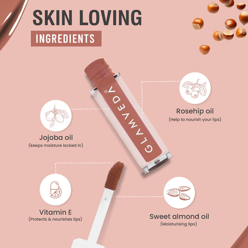 Glamveda X Rashami Desai Matte Mini Liquid Lipstick, Nude Brown shade (Hazelnut - 022) 1.2ml