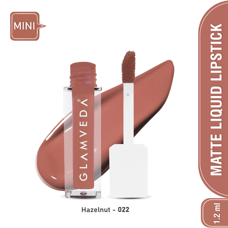 Glamveda X Rashami Desai Matte Mini Liquid Lipstick, Nude Brown shade (Hazelnut - 022) 1.2ml