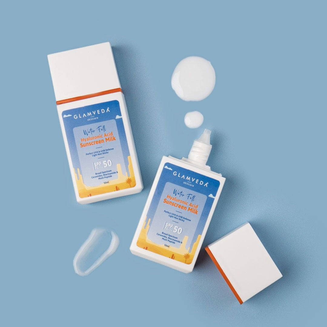 Glamveda Ultra Light Water Sunscreen SPF 50 PA++++ with Ceramides & Hyaluronic, No White Cast