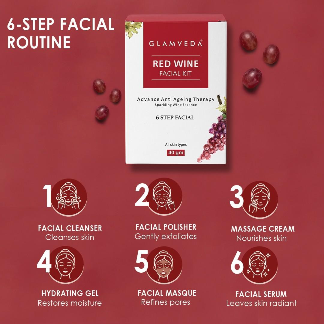 Red Wine Advance Anti Ageing Facial kit 40gm