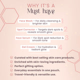 2% Kojic Acid Step 4 Skincare Set – Facewash, Spot Corrector, Serum & Cream