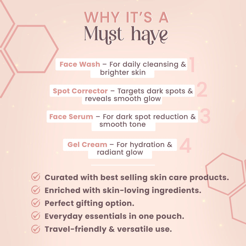 2% Kojic Acid Step 4 Skincare Set – Facewash, Spot Corrector, Serum & Cream