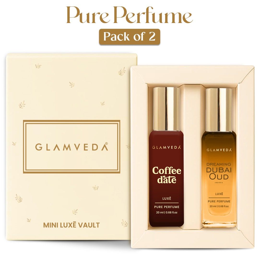 Mocha Oud Affair  - Coffee Date + Dreaming Dubai Oud Luxury Unisex Pure Perfume Gift Set 2 x 20ml