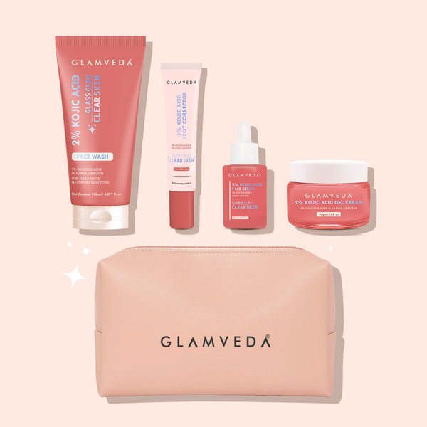 2% Kojic Acid Step 4 Skincare Set – Facewash, Spot Corrector, Serum & Cream