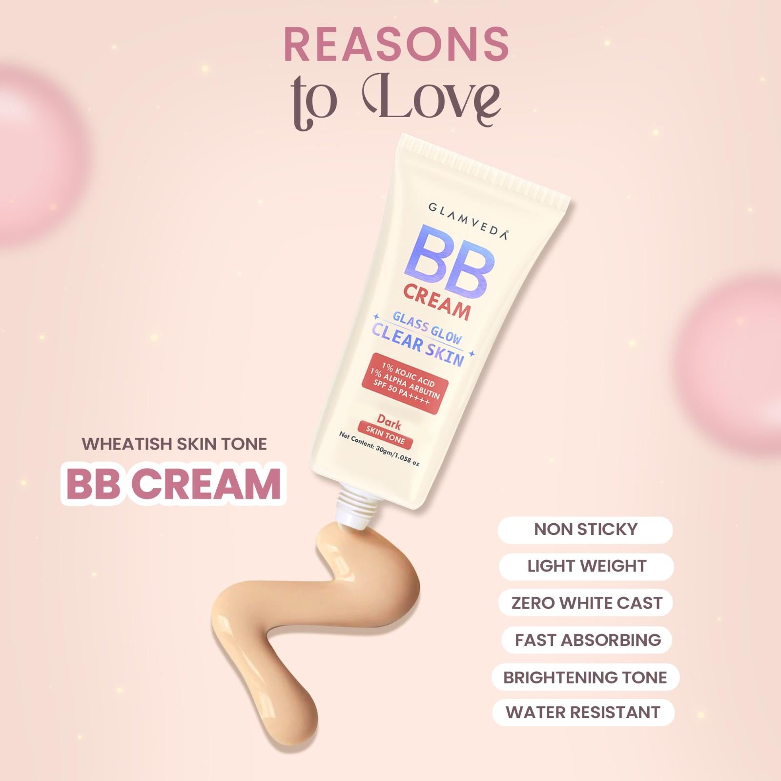 5-Products Makeup Kit – Smudge‑Proof Kajal, Gel Eyeliner, Colour‑Changing & Nude Lipsticks, BB Cream SPF 50(Dark) & Pouch