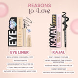 4-Products Makeup Kit- Kajal & Eyeliner (Black), Lip Gloss & Liquid Lipstick & Travel Pouch