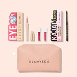 Pink in Paris Beauty Gift Set – Black Kajal, Pink Eyeliner, Pink Lip Gloss & Liquid Lipstick with Travel  Pouch