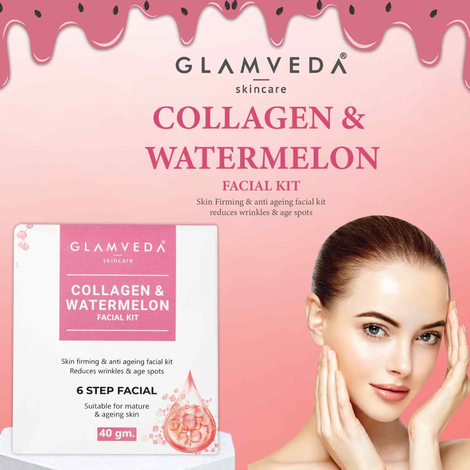 Glamveda Watermelon & Collagen Facial kit 40gm