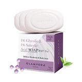 Glamveda 1% Glycolic Acid & 1% ww Salicylic Acid Body Acne Soap Pack of 3