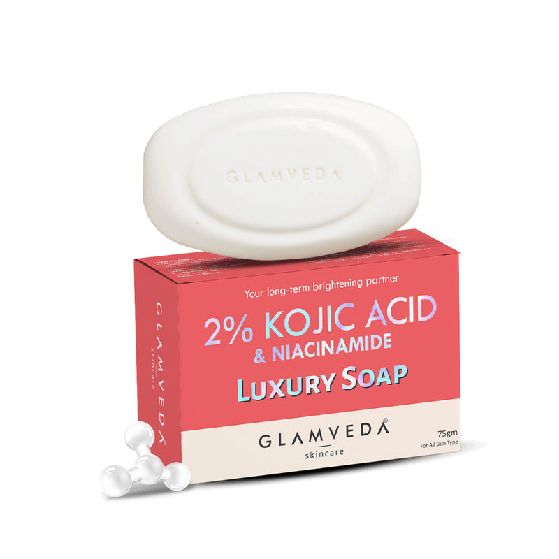 Glamveda 2% Kojic Acid Soap with Niacinamide For Pigmentation, Uneven Skin Tone