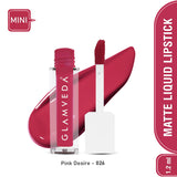 Glamveda X Rashami Desai Matte Mini Liquid Lipstick, Barbie Pink shade (Pink Desire - 026) 1.2ml