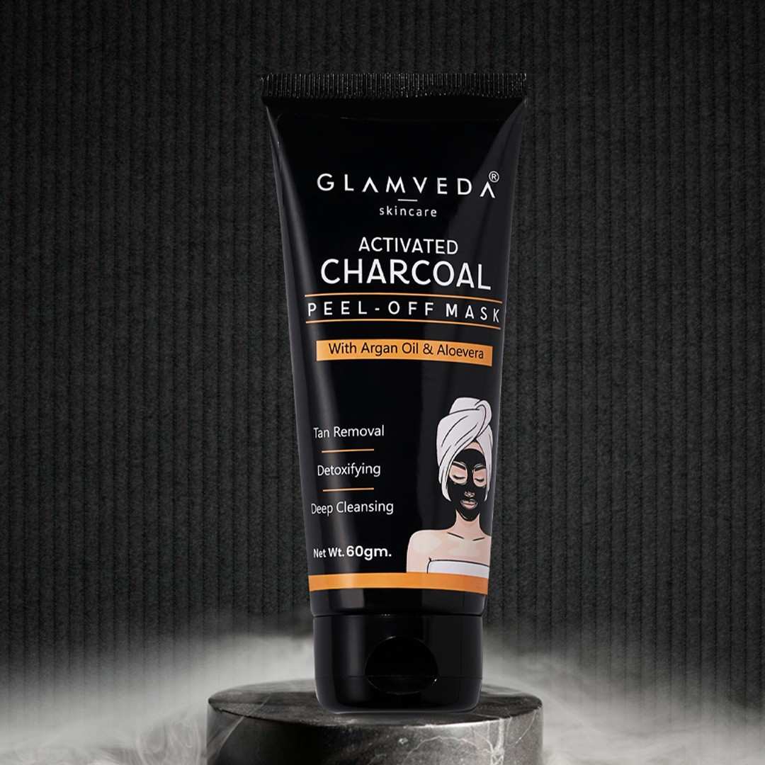 Glamveda Activated Charcoal Peel Off Mask Removes Blackheads and Whiteheads | 60gm