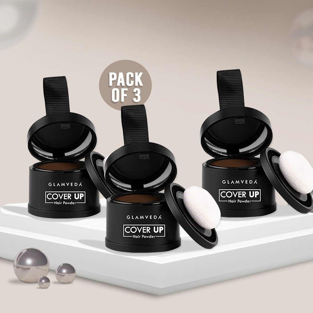 Glamveda Hair Cover-Up Powder Brown | Pack of 3 12gm