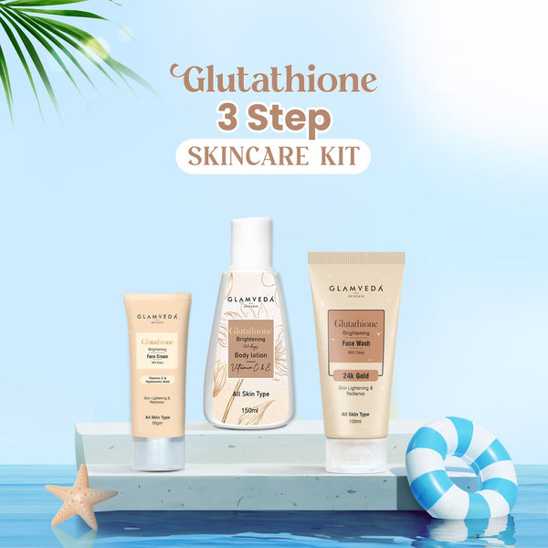 Glamveda Glutathione Brightening & Dark Spots Removal 3 Steps Skincare Routine