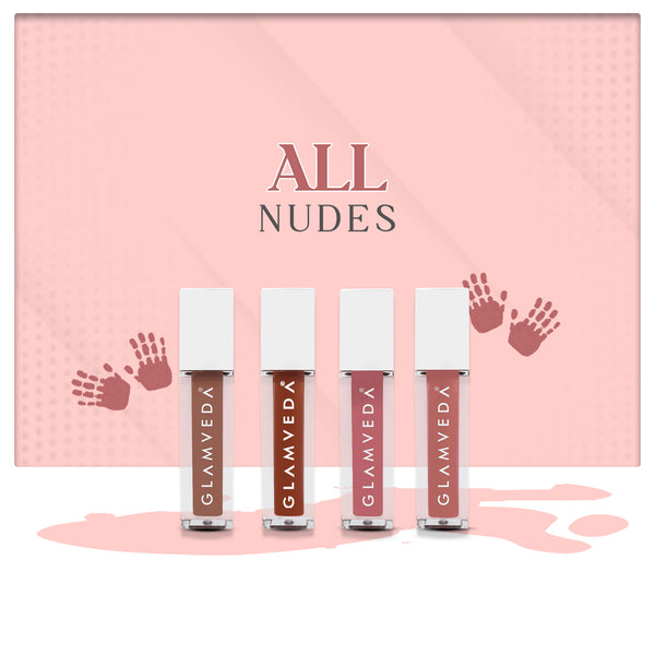 Glamveda X Rashami Desai Mini Liquid Lipstick All Nudes Combo 4.8ml