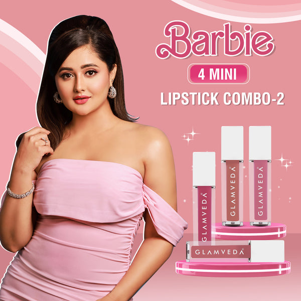 Glamveda X Rashami Desai Mini Liquid Lipstick Barbie 002 Combo 4.8ml