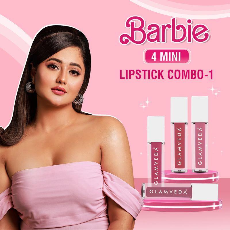 Glamveda X Rashami Desai Mini Liquid Lipstick Barbie Combo 4.8ml