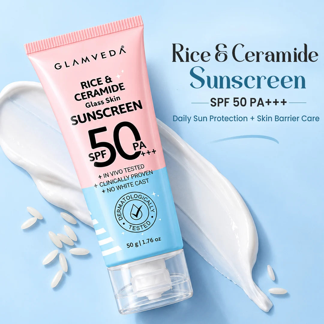 Korean Glass Skin Rice & Ceramide Dewy Sunscreen SPF 50 PA+++