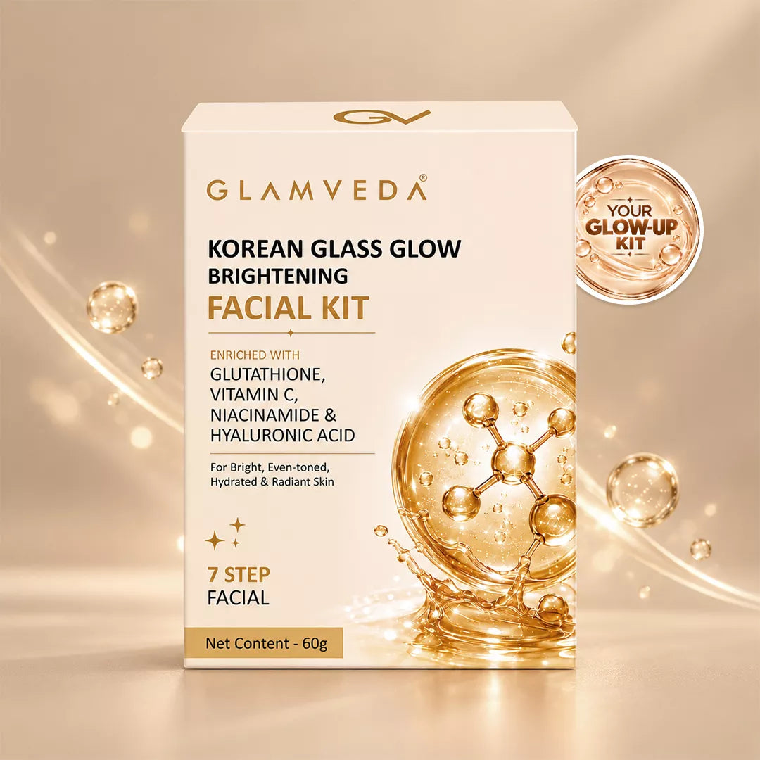 Korean Glass Glow Brightening 7-Step Facial Kit with Glutathione, Vitamin C, Niacinamide & Hyaluronic Acid | 60 g