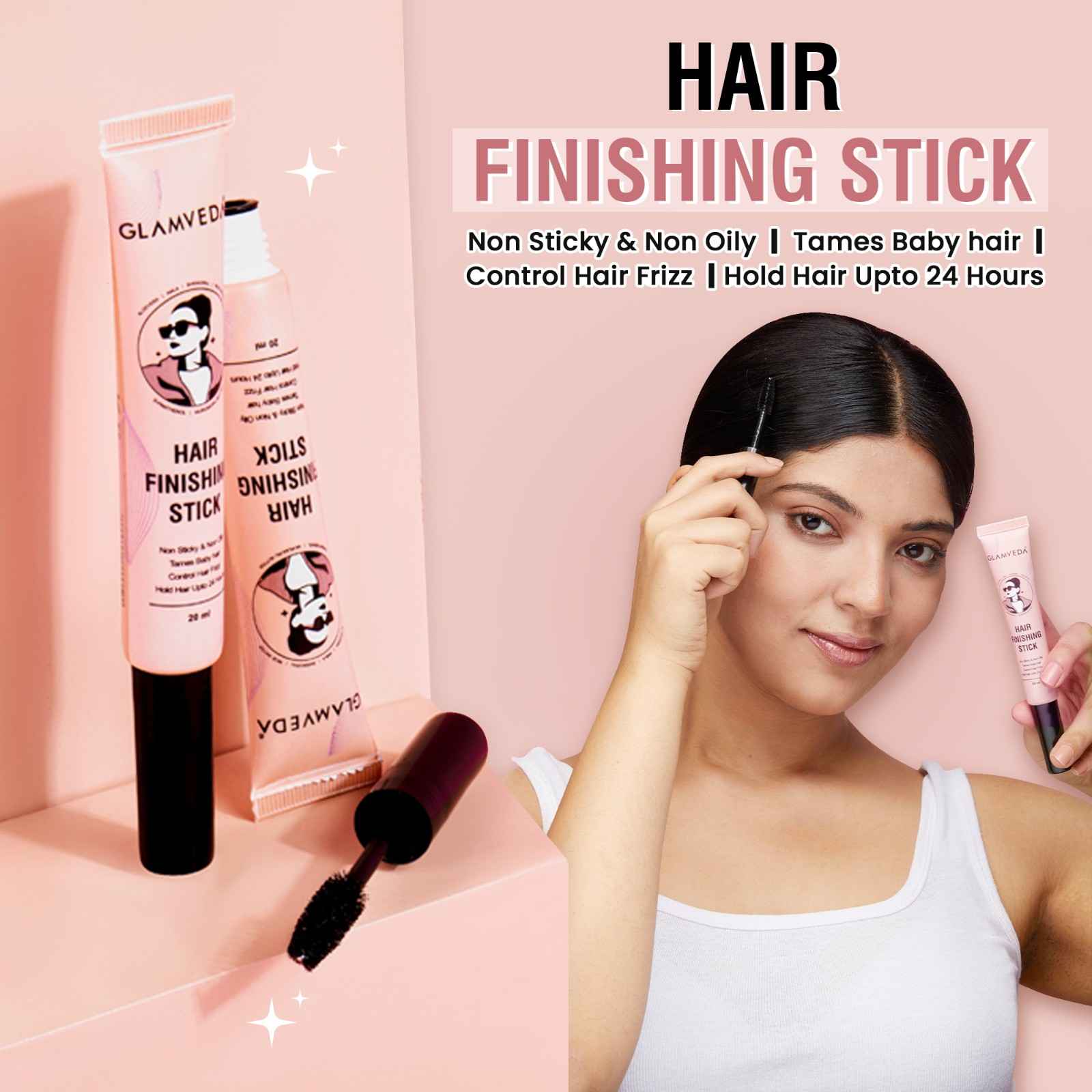 Glamveda Hair Finishing Stick For Women | Anti Flyaway for Smooth, Non-Greasy Hair Gel  (20 ml)