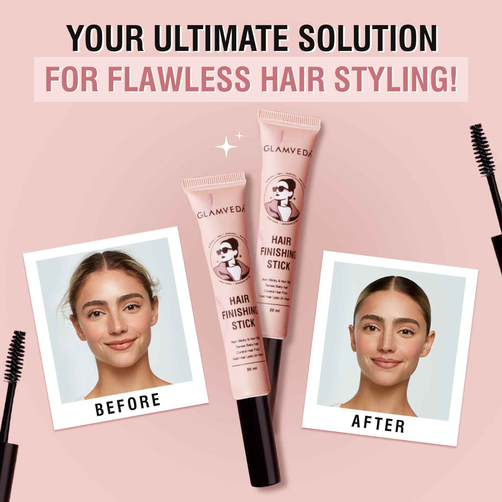 Glamveda Hair Finishing Stick For Women | Anti Flyaway for Smooth, Non-Greasy Hair Gel  (20 ml)