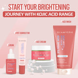 Glamveda 2% Kojic Acid Face Care Set – Brightening Face Wash & Cream Duo | Fades Dark Spots | Evens Skin Tone | Fights Acne & Boosts Radiance