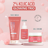 Glamveda 2% Kojic Acid Skincare Routine – Facewash, Serum & Cream for Pigmentation |Dark Spot Treatment & Skin Brightening