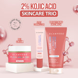 Glamveda 2% Kojic Acid Skincare Trio – Facewash, Spot Corrector & Cream for Dark Spot Removal, Pigmentation, Acne Marks & Uneven Tone