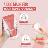 Glamveda 2% Kojic Acid Face Care Set – Brightening Face Wash & Cream Duo | Fades Dark Spots | Evens Skin Tone | Fights Acne & Boosts Radiance