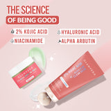 Glamveda 2% Kojic Acid Face Care Set – Brightening Face Wash & Cream Duo | Fades Dark Spots | Evens Skin Tone | Fights Acne & Boosts Radiance