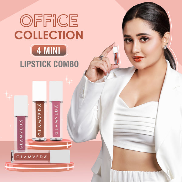 Glamveda X Rashami Desai Mini Liquid Lipstick Office Combo 4.8ml