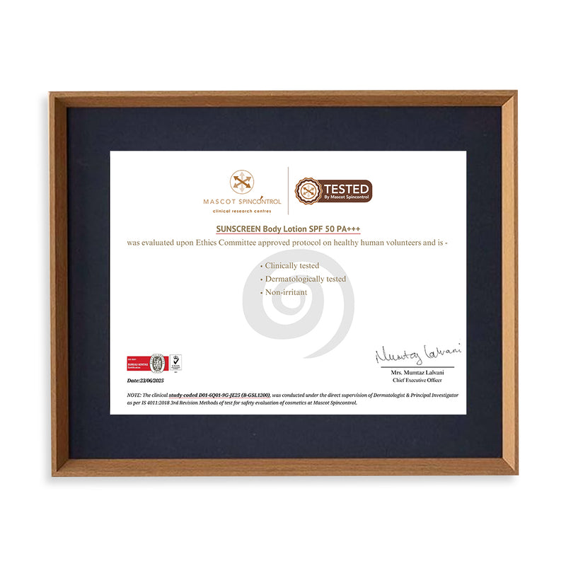 Glamveda Sunscreen SPF 50 PA+++ Body Lotion with Hyaluronic Acid & Niacinamide, Protects & Nourishes