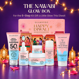 Korean Glass Skin Rice & Ceramide 6 Step Gift Box | Face wash, Toner, Serum, Under eye cream, Moisturizer & Sunscreen