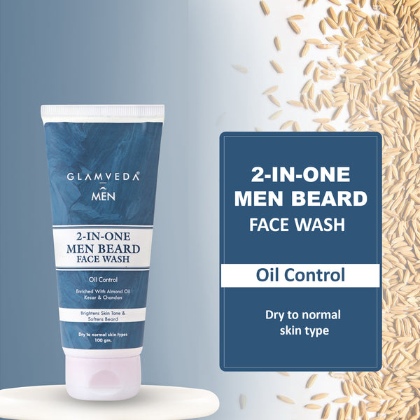 Glamveda Men 2 in 1 Oil Control Face & Beard Wash